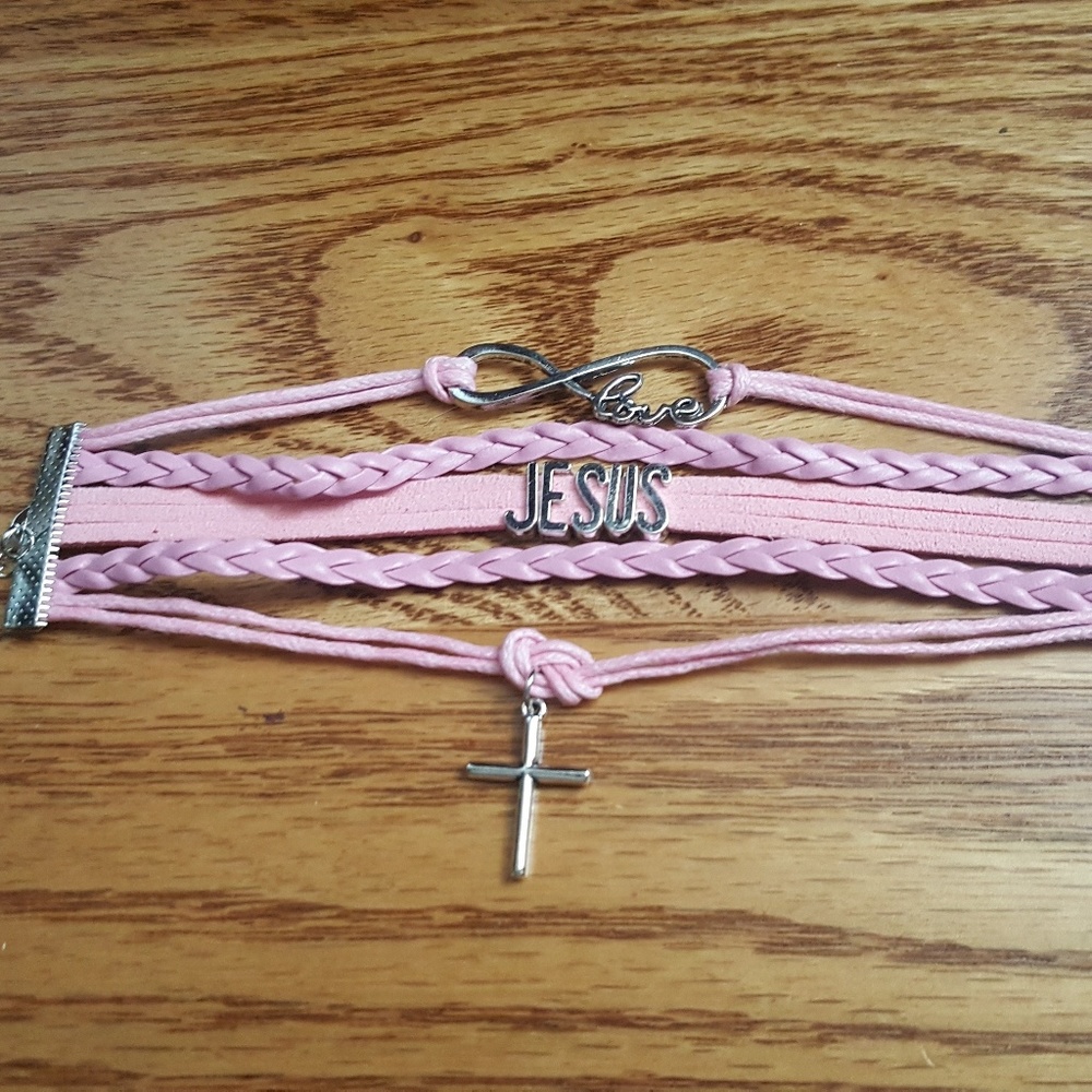 New Braided Jesus,Cross,infinity bracelet